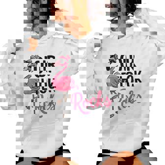 Our Flock Rocks Flamingo Fun Group Matching Women Hoodie - Thegiftio