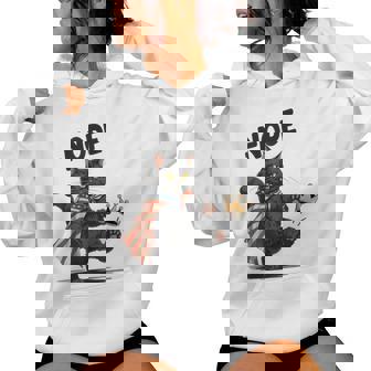 Black Cat No Kings October 18 No Kings Day Women Women Hoodie | Mazezy