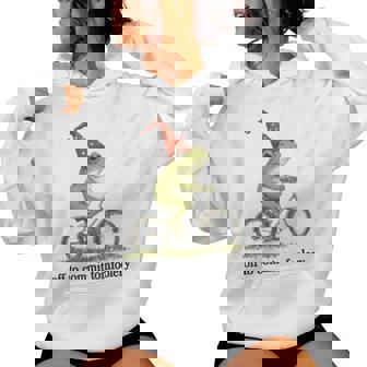 Frog Meme Off To Commit Tomfoolery Sarcastic Women Hoodie | Mazezy