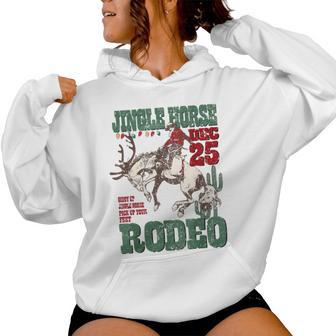Giddy Up Jingle Horse Santa Cowboy Western Christmas Rodeo Women Hoodie - Monsterry