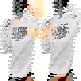 Grandma Pumpkin Fall Plaid Autumn Leaves Women Women Hoodie | Seseable CA