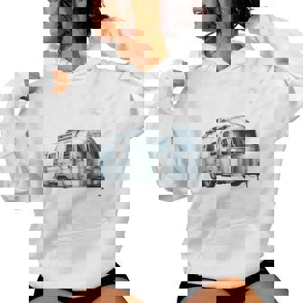 Great Retro Vintage Airstream Camping Women Hoodie - Thegiftio