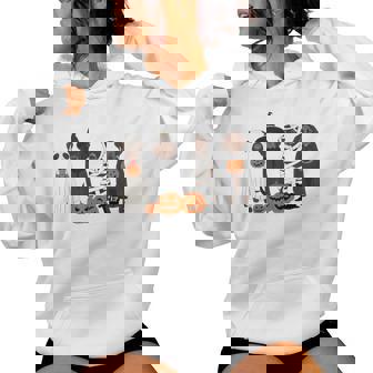 Halloween Brown Labrador Ghost Spooky Chocolate Lab Dog Mama Women Hoodie | Mazezy