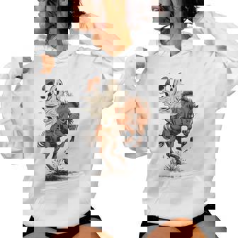 Halloween Western Cowboy Ghost Rodeo Horse Country Women Hoodie | Seseable FR