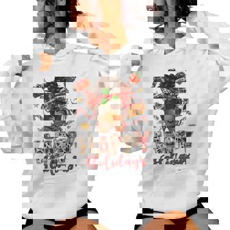 Happy Holidays Christmas African American Melanin Women Women Hoodie | Mazezy