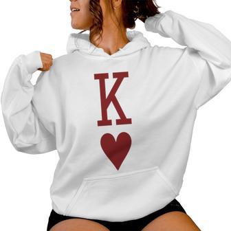 King Of Hearts And Queen Of Hearts Couples Matching Pajama Women Hoodie | Mazezy