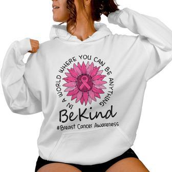 Be Kink Sunflower Breast Cancer Awareness Pink Ribbon Womens Women Hoodie - Thegiftio UK