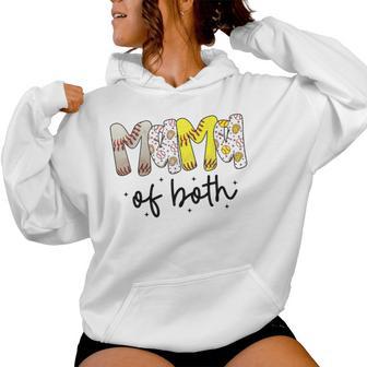 Mama Of Both Baseball Softball Mom Mother's Day Women Hoodie - Thegiftio