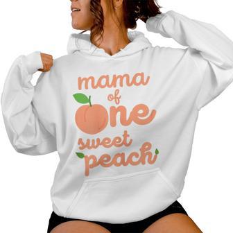 Mama Mom First Birthday One Sweet Peach Bday Family Matching Women Hoodie - Thegiftio
