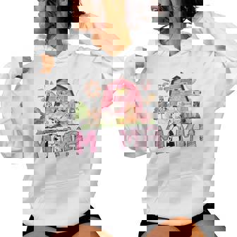 Mama Pink Farm Cow Lover Birthday Girl Matching Women Hoodie - Monsterry