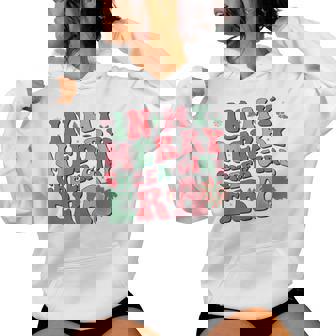 In My Merry Cheer Girl Era Groovy Christmas Cheerleading Women Hoodie - Thegiftio