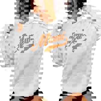 Miami Retro Script 305 City Pride Dade South Florida Women Hoodie | Mazezy