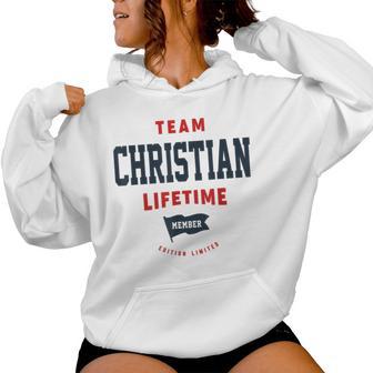 Miembroitalicio Del Equipo Christian Nombre Divertido Christian Sudadera con capucha para mujer - Regaloses