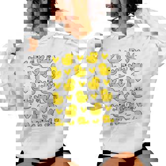 Motif Amusant De Canard Jaune Et Cœurs Pour Filles Et S Sweat à capuche femme - Cadeauxyz