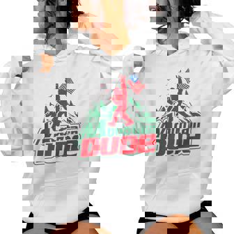 Mountain Dude Bigfoot Sasquatch Hiking Women Women Hoodie | Mazezy