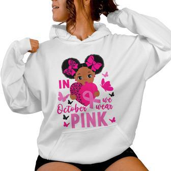 In October We Wear Pink African American Toddler Girls Women Hoodie - Thegiftio UK