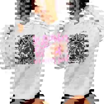 In October We Wear Pink Football Breast Cancer Cheer Mom Women Hoodie - Seseable