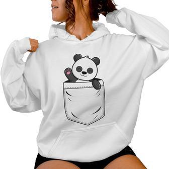 Panda Lovers Cute Panda In Pocket Women Hoodie - Thegiftio UK