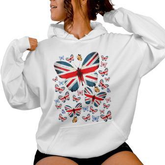 Papillon Union Jack Pour Enfants Et Drapeau Britannique Sweat à capuche femme - Cadeauxyz