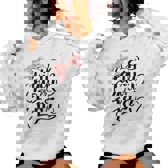 Pink Bow Faith Over Fear Christian Faith Jesus Bible Verse Women Hoodie - Monsterry