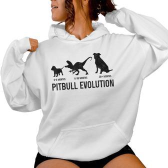 Pitbull Evolution Dog Lover Puppy Pitbull Mom Dad Women Hoodie - Thegiftio UK