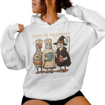 Retro Halloween Registered Nurse Ghost Witch Spooky Season Women Hoodie - Thegiftio UK