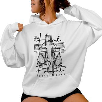 Retro Hard Fought Hallelujah Bible Verse Christian Jesus Women Hoodie - Thegiftio UK