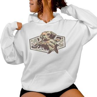 Retro Old Camo Duck Hunting Lab Dog Labrador Southern Boy Women Hoodie - Thegiftio UK