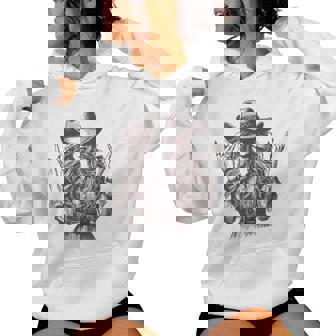 Rock And Roll Cowgirl Western Rodeo Girl Graphic Women Women Hoodie | Seseable FR