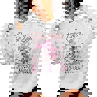 Rodeo Big Sister Pink Cowgirl Coquette Boots Birthday Girl Women Hoodie - Monsterry