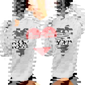 Roma Italia Amor Corazónilueta Arte Roma Italiaouvenir Sudadera con capucha para mujer - Regaloses