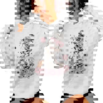 Skeleton Messy Bun Costume Mom Halloween Women Hoodie - Thegiftio