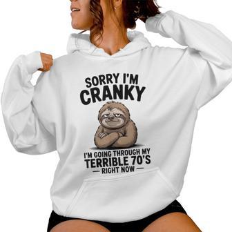 Sorry I'm Cranky Terrible 70'S Sloth Retro Women Hoodie | Seseable CA