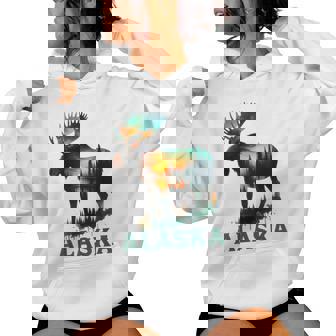 Souvenir De L'élan De L'alaska Avec Lac Et Montagne Pour Homme Et Sweat à capuche femme - Cadeauxyz