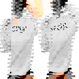 Spqrenatus Populus Que Romanus República Romana Roma Negro Sudadera con capucha para mujer - Regaloses