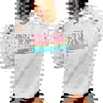 Tatum Name Personalized Cute Idea Groovy Tatum Women Hoodie | Mazezy