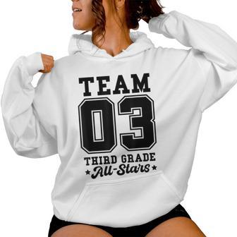 Team 3Rd Grade All-Stars Back To School Sports Jersey Women Hoodie | Mazezy