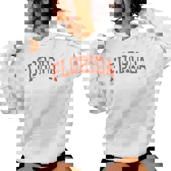 Vintage Florida Men Florida Women Retro Blue Orange FL Tee Women's Hoodie | Mazezy