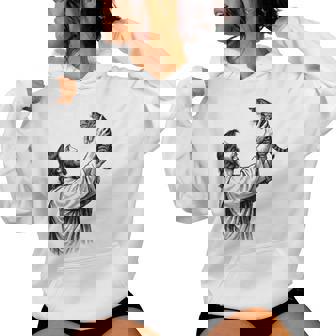 Vintage Jesus Holding Cat Christian Women Hoodie | Seseable FR