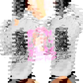 We Wear Pink In October Black Breast Cancer Butterfly Women Hoodie | Mazezy