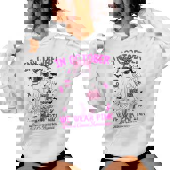 We Wear Pink In October Cute Ghost Breast Cancer Women Women Hoodie | Mazezy