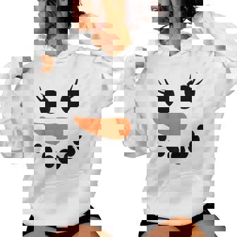 Winter Snowman Face Eyelashes Christmas Xmas For Girl Womens Women Hoodie - Monsterry