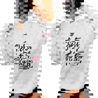 Womens Dirty Thirty 30th Birthday Cheers Wine With Red Lips Women's Hoodie | Mazezy