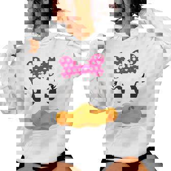 Yellow Duck Face Halloween Animal Costume Coquette Bow Girl Women Hoodie - Monsterry