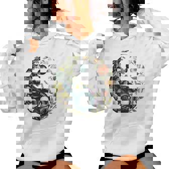 Yin Yang Floral Balance Botanique Énergie Paix Sweat à capuche femme - Cadeauxyz