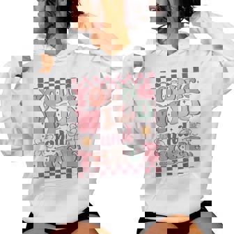 Young Wild And Three Cute Daisy Groovy 3Rd Birthday Party Women Hoodie | Mazezy