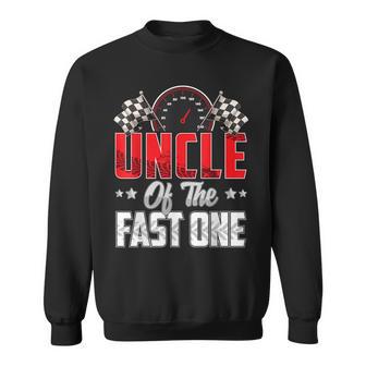 1 Year Old Racing Car Fast One Birthday 1St Family Uncle Sweatshirt - Thegiftio UK