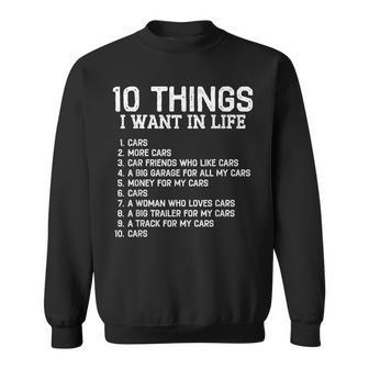 10 Cosas Que Quiero En Laida Es Coches Carguy Petrolhead Car Camisa de entrenamiento - Regaloses