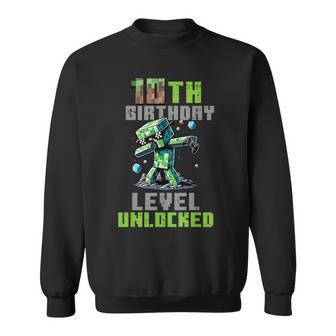 10 Geburtstag Level Freigeschaltet Pixel Dab 10 Bday Gamer Boys Sweatshirt - Geschenkecke