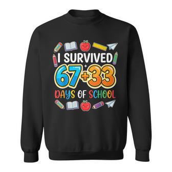 100Th Day Boys I Survived 67 33 100 Days Of School Sweatshirt - Thegiftio UK